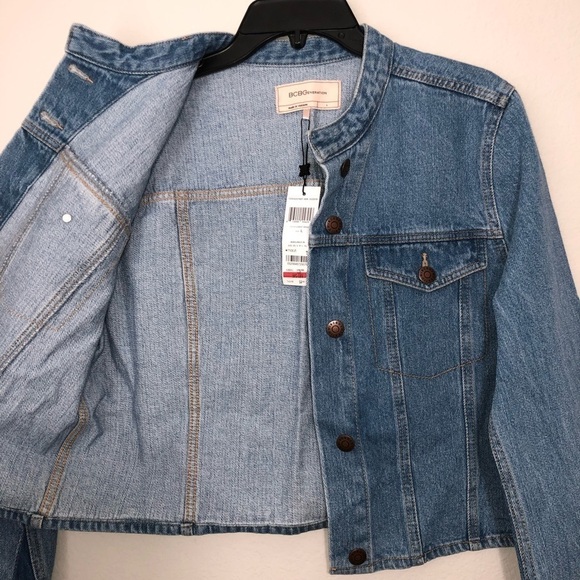 NWT BCBGeneration Contrast Bell Sleeve Light Blue Button Up Denim Jacket size L - Picture 7 of 14